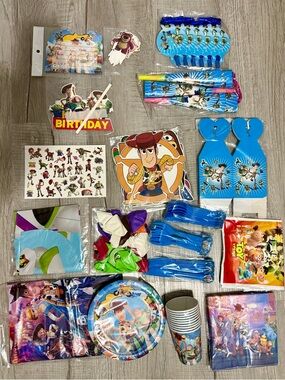 Toy Story Blue Birthday Party Supplies Pack - Official Character Set